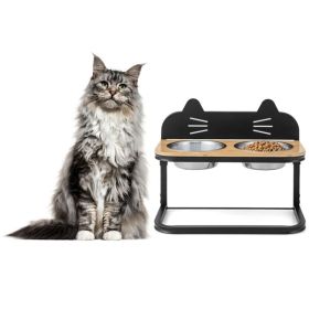Pet Feeder with 2 Stainless Steel Bowls, Adjustable Height for Cats and Small and Medium Dogs