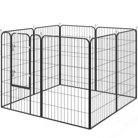 8 Panel Pet Playpen Play Yard Fence Home DIY Heavy-Duty Metal Foldable Indoor Outdoor 47"H
