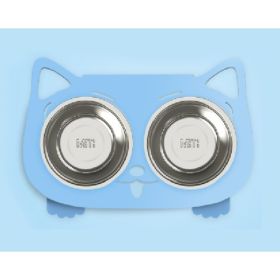 Anti-falling Dog Feeding Water Bowl (Option: Blue-Style1)