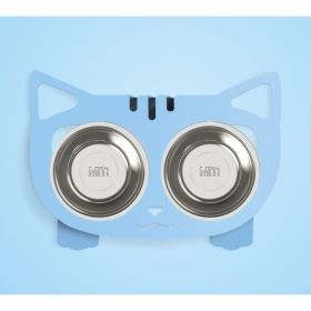 Anti-falling Dog Feeding Water Bowl (Option: Blue-Style2)