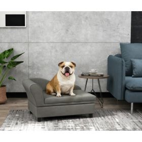 Pet Sofa Dog Sofa for Small Dogs with Storage, Gray (Option: Gray)