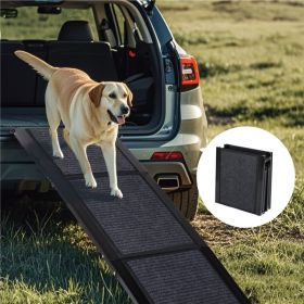 Dog Ramp For Car 65inchX17.2inch Large Folding Pet Stair Ramps For Truck, SUV, With Non-Slip Surface, Up To 250LBS, Outdoor Dog Car Ramp For Medi (Option: Black)