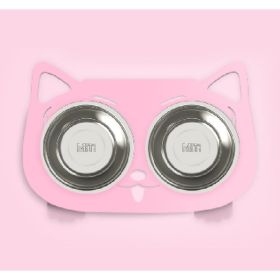 Anti-falling Dog Feeding Water Bowl (Option: Pink-Style1)