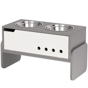 Elevated Dog Bowls, 3 Height Adjustable Raised Dog Bowls w/ Slow Feeder Mat, Stand, for Medium to Extra Large Dogs (Color: default)