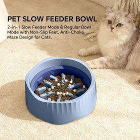 Fast food/slow food can easily switch bowls, adapting to different pet eating habits, cross-border hot selling pet supplies (Color: Blue)
