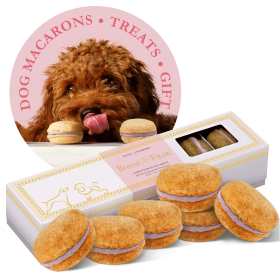Dog Macarons - Count of 6 (Dog Treats | Dog Gifts) (Flavor: Strawberry)